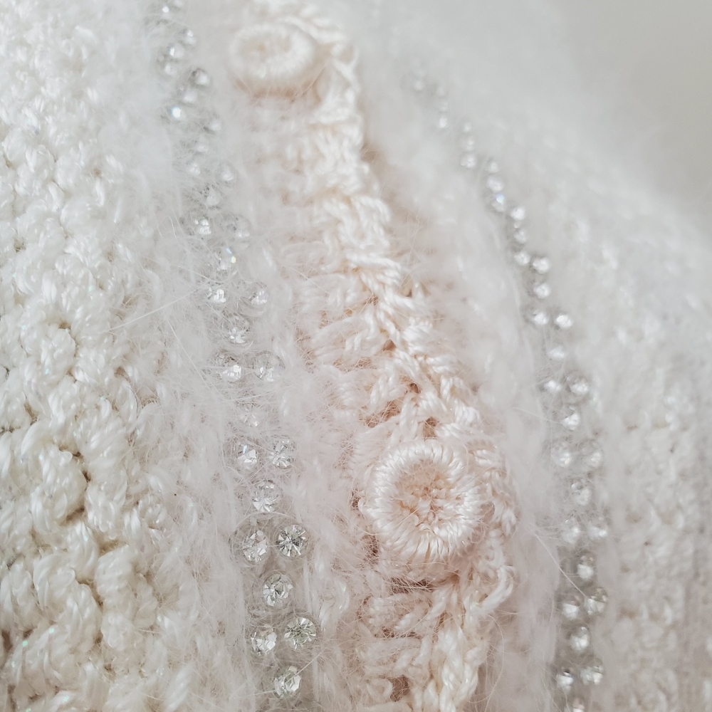 Antonella Preve Angora Silk Embellished Cardigan - Picture 5 of 14